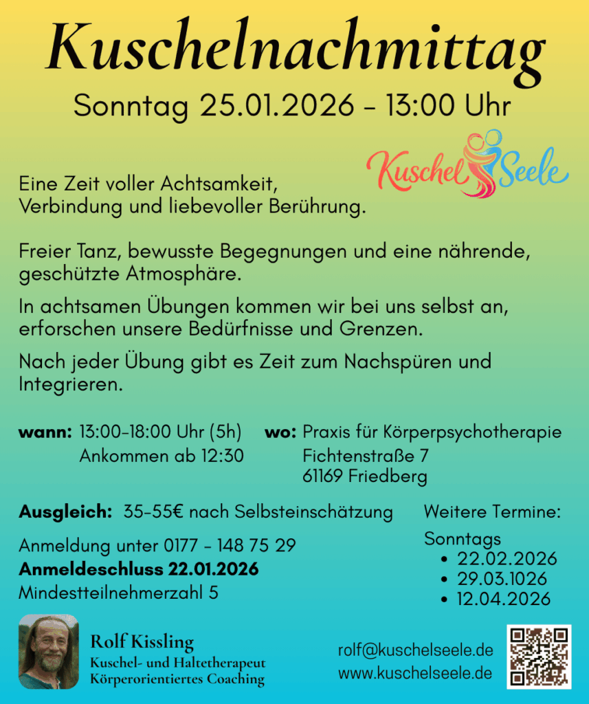 Sonntag 25.01.2026 13:00-18:00 Uhr
Kuschelnachmittag